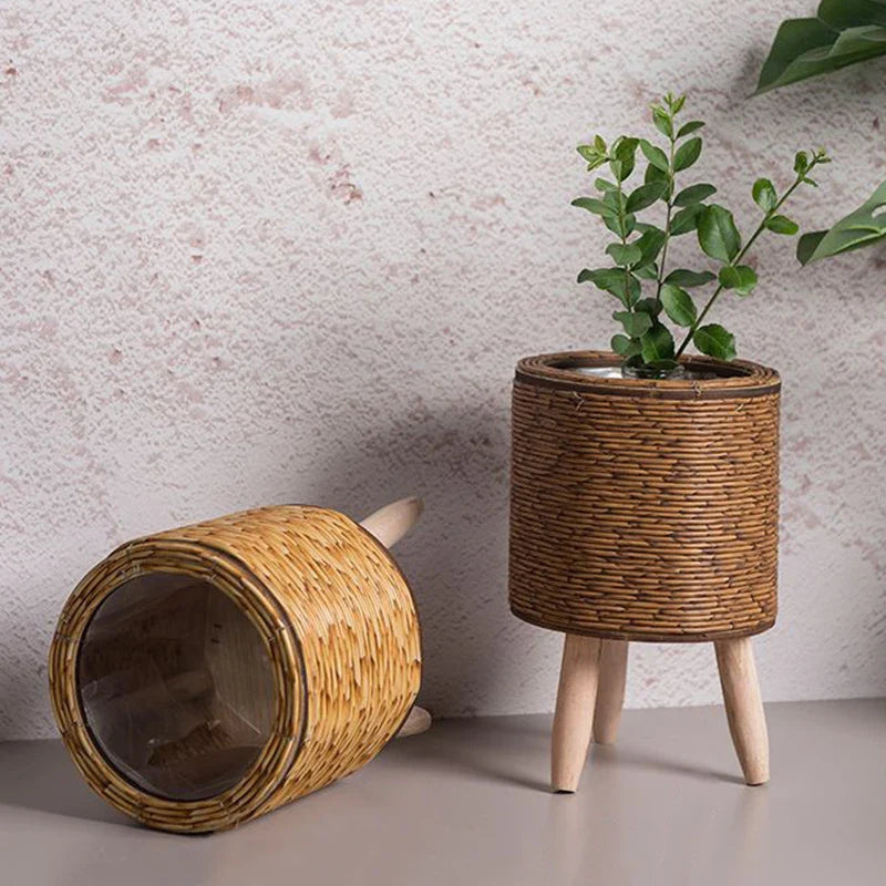 Rattan Wooden Plant Basket