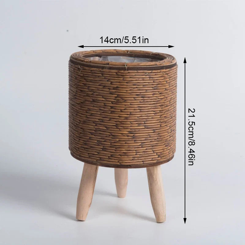 Rattan Wooden Plant Basket