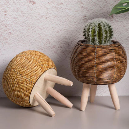 Rattan Wooden Plant Basket