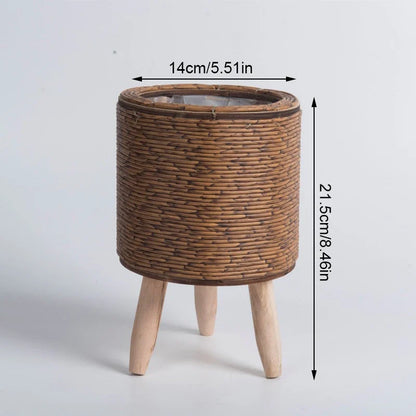 Rattan Wooden Plant Basket