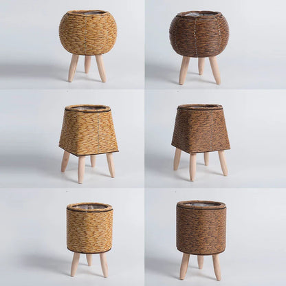 Rattan Wooden Plant Basket