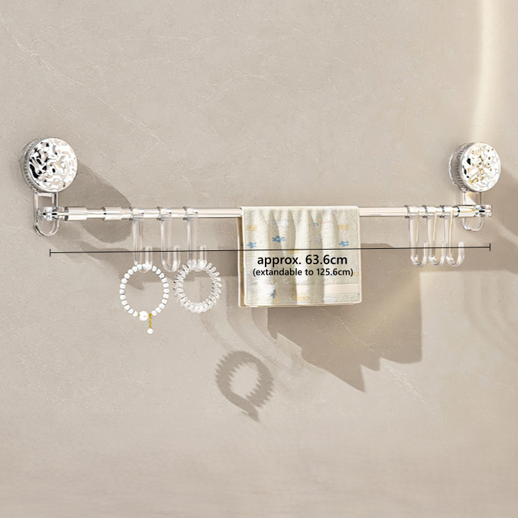 Telescopic Bathroom Rod with Hooks without screws