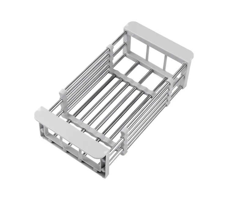 Metallic kitchen rack on a white background