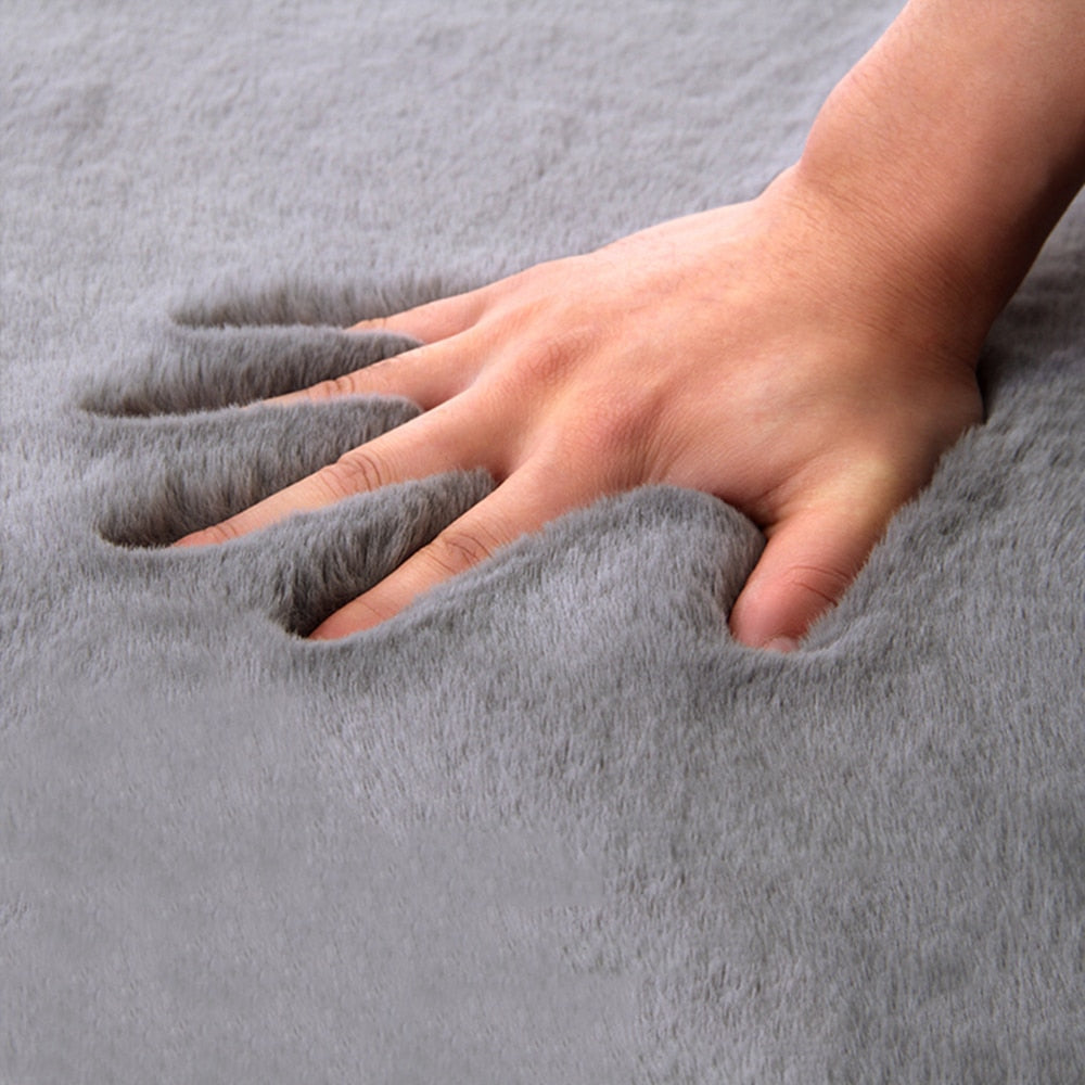 Soft Faux Rabbit Fur Rug